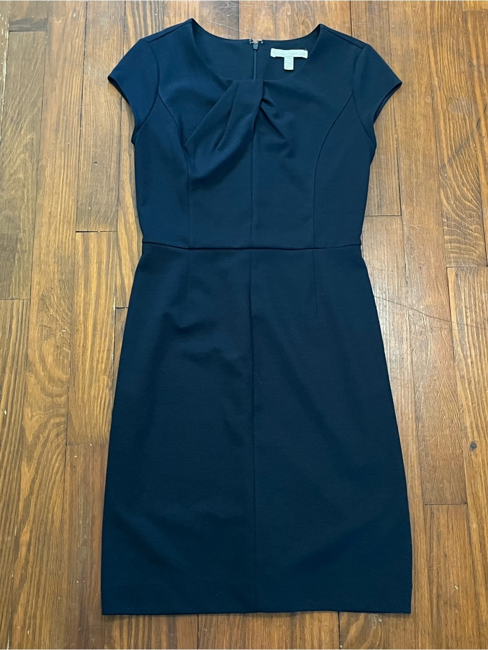 Banana Republic Navy Sheath Dress with Cap Sleeves